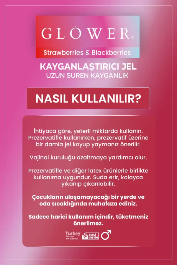 Çilek ve Böğürtlen Kayganlaştırıcı Jel Su Bazlı 60 ml